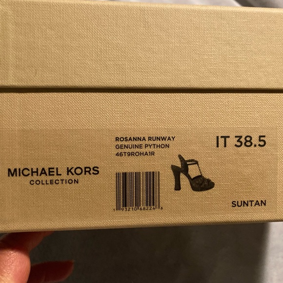 NWT Michael Kors Collection Rosanna Studded Python Platform Heels - Picture 6 of 9